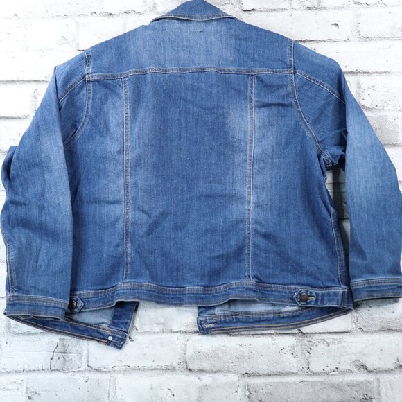 Blossom Women's Jean Denim Jacket Casual Button Down Stretch Stone Wash Size 2X - Picture 13 of 15